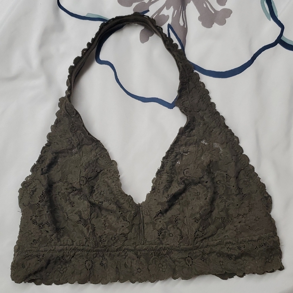 Aerie size Large olive green halter bralette